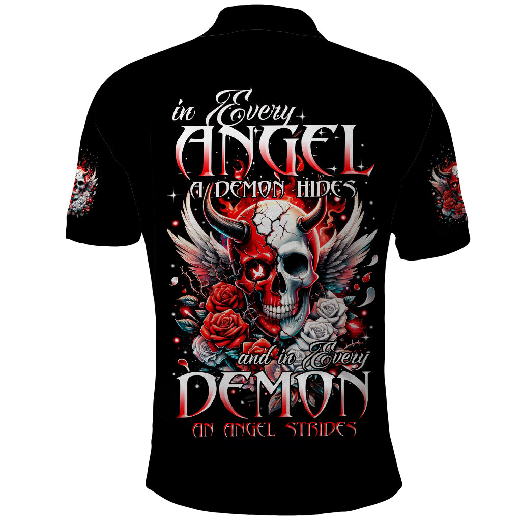 Devil Skull Polo Shirt In Every Angel A Demon Hides And In Every Demon An Angel Strides