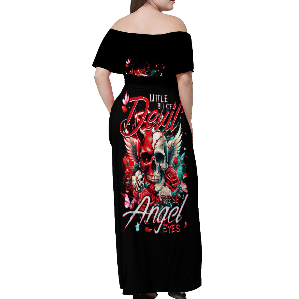 Devil Skull Off Shoulder Maxi Dress Little Bit Of Devil In These Angel eyes