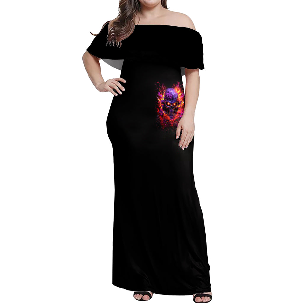 Flame Skull Off Shoulder Maxi Dress Judge Me When You Reperfect Otherwise Shut Up