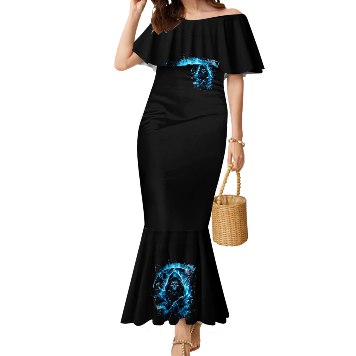 Skull Reaper Mermaid Dress I Can't Go To Hell The Devil Still Has A Restraining Order Against Me