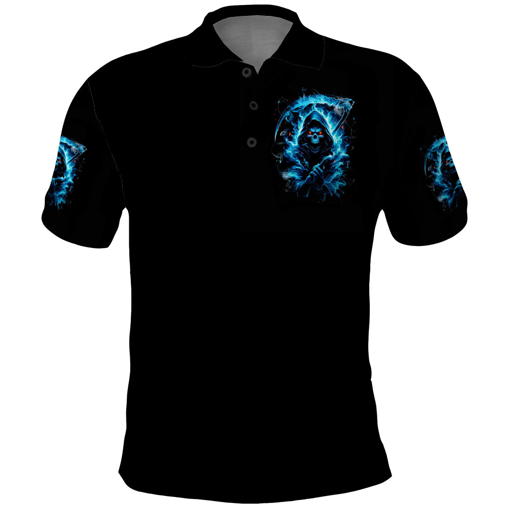 Skull Reaper Polo Shirt I Can't Go To Hell The Devil Still Has A Restraining Order Against Me