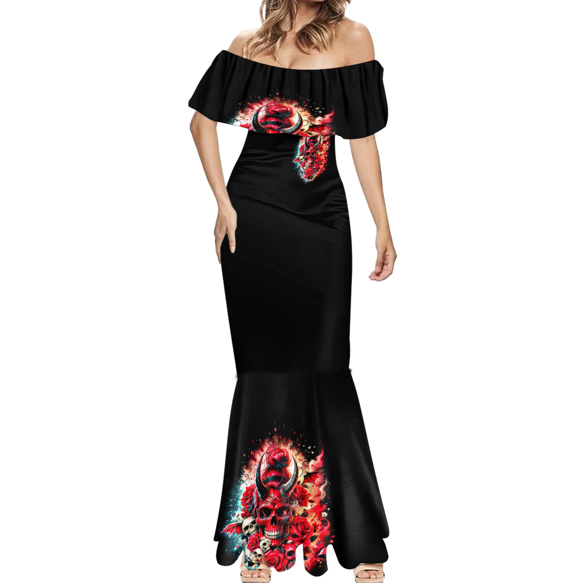 Devil Skull Mermaid Dress Stuck Between IDK IDC and IDGAF