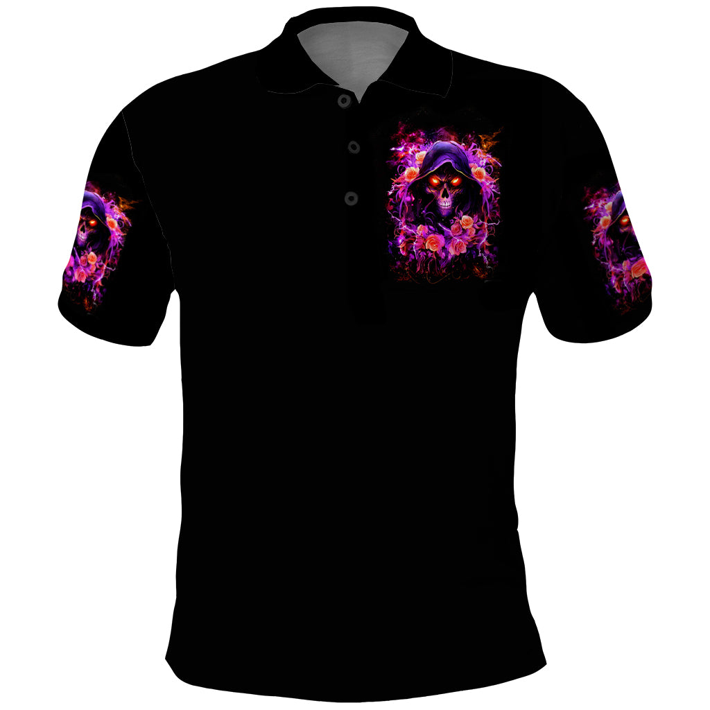 Rose Skull Polo Shirt Beasuty In Beast Mode