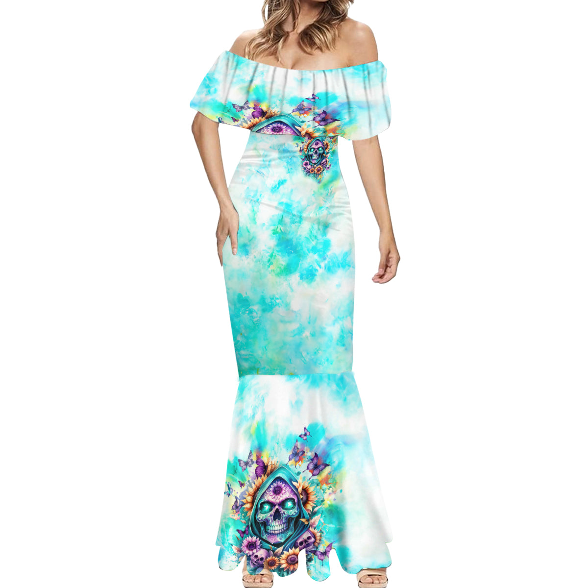 Flower Skull Mermaid Dress She Is Sunshine Mixed With A Little Hurricane