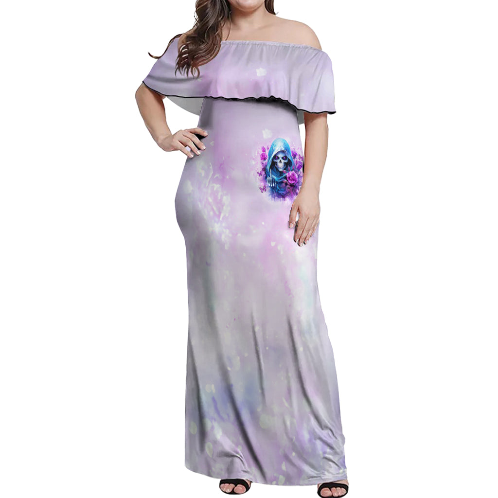 Rose Skull Off Shoulder Maxi Dress I'm Not Always A Bitch Just Kidding Go Fuck Yourself