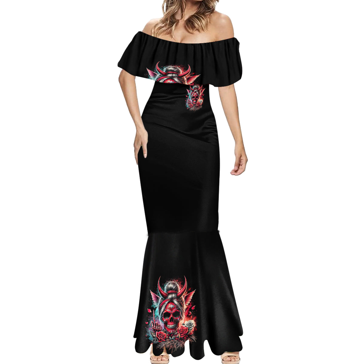 Devil Skull Mermaid Dress The Perseon I Afraid Of Is Myself That Fucker Is Crazy