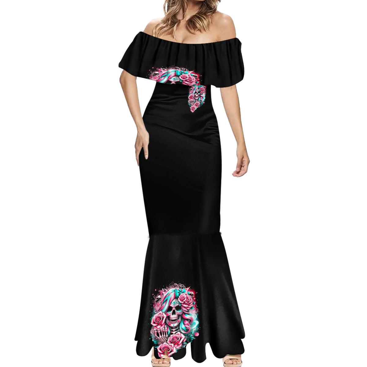 Rose Skull Mermaid Dress Hater Make Me Famous So Keep On Hating Me Bitch