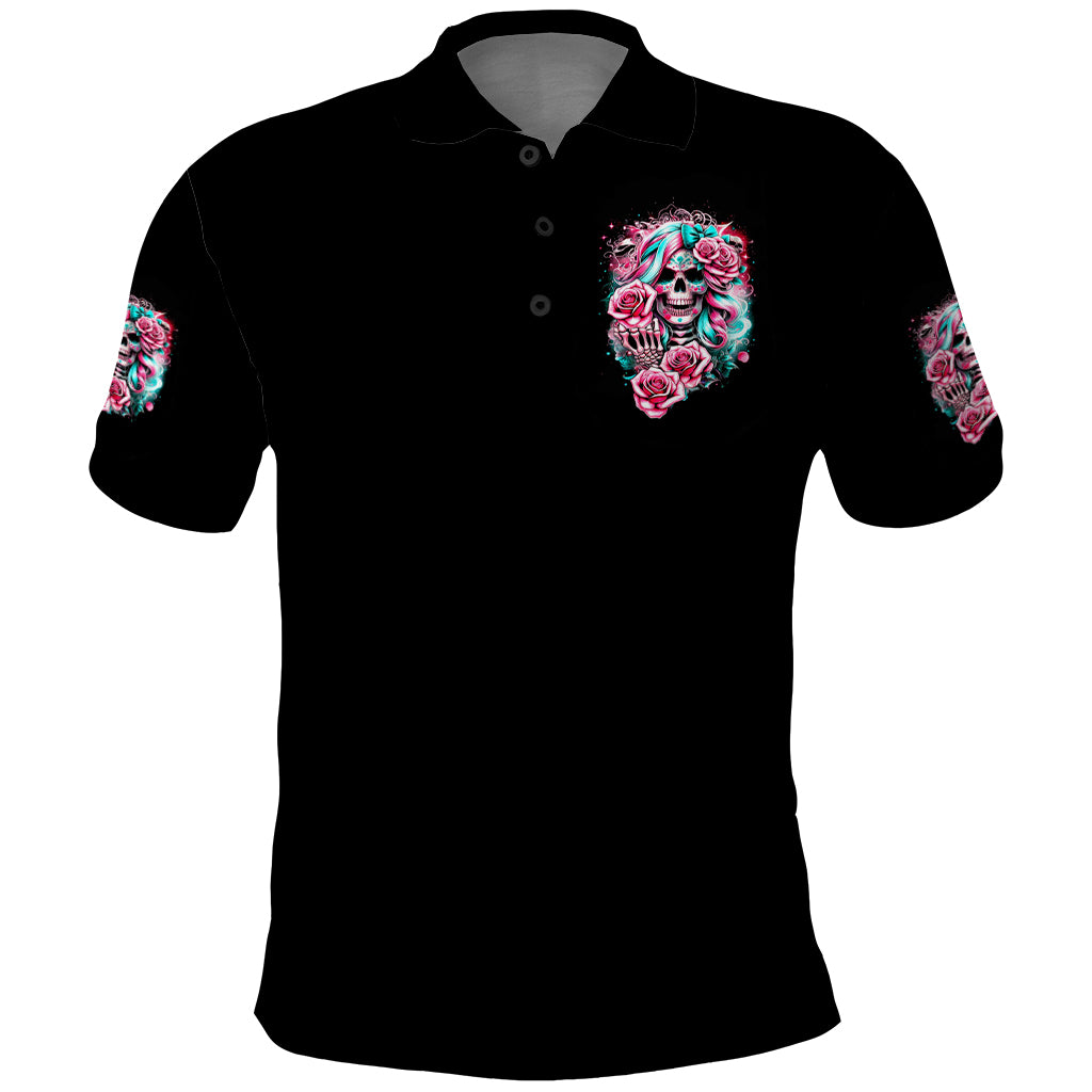 Rose Skull Polo Shirt Hater Make Me Famous So Keep On Hating Me Bitch