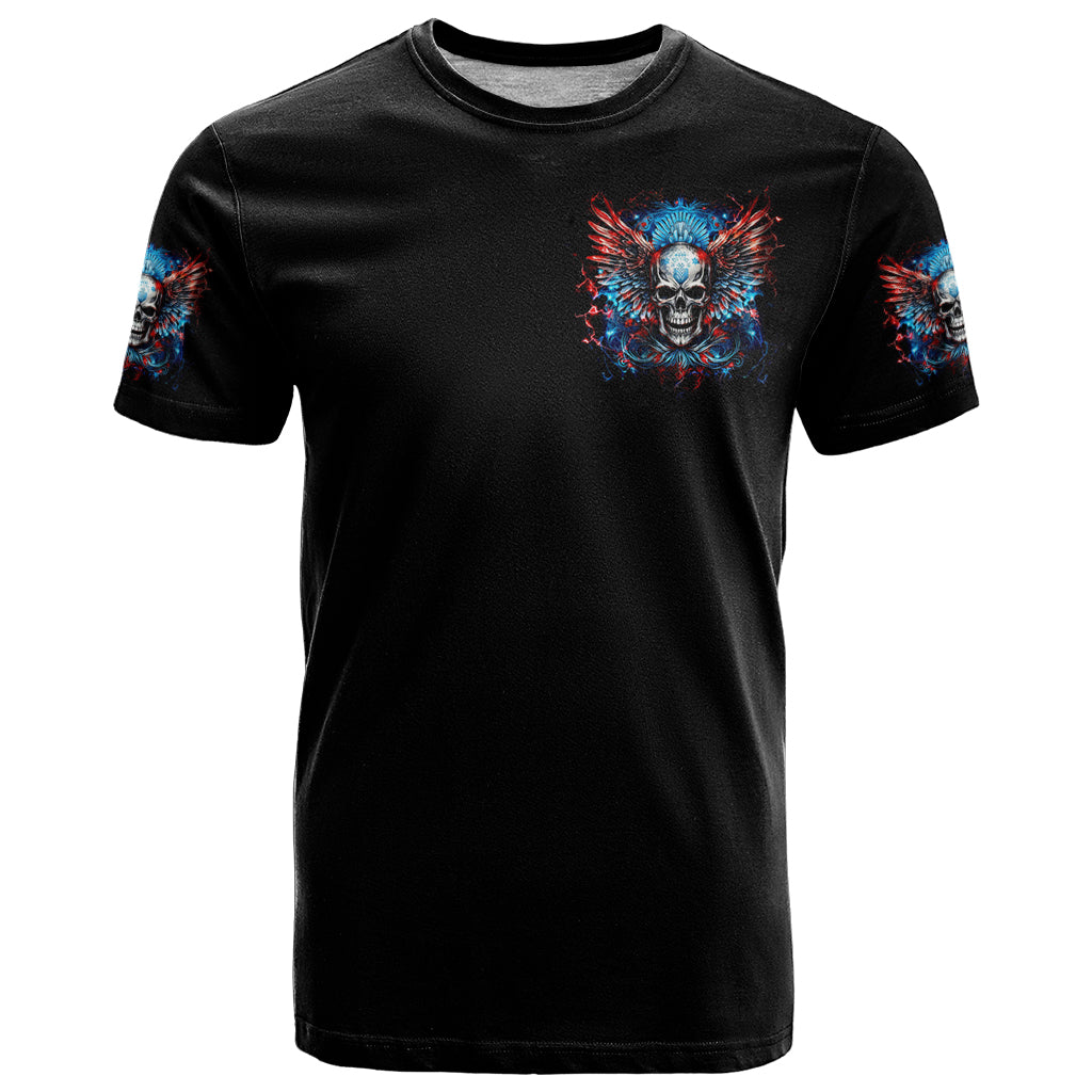 Wings Skull T Shirt People Are Asking Me Which Sign I was Born Under I Was Born Under A Warning Sigh
