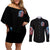 Lady Skull Couples Matching Off Shoulder Short Dress and Long Sleeve Button Shirt Yes I'm A Bitch But Not Your