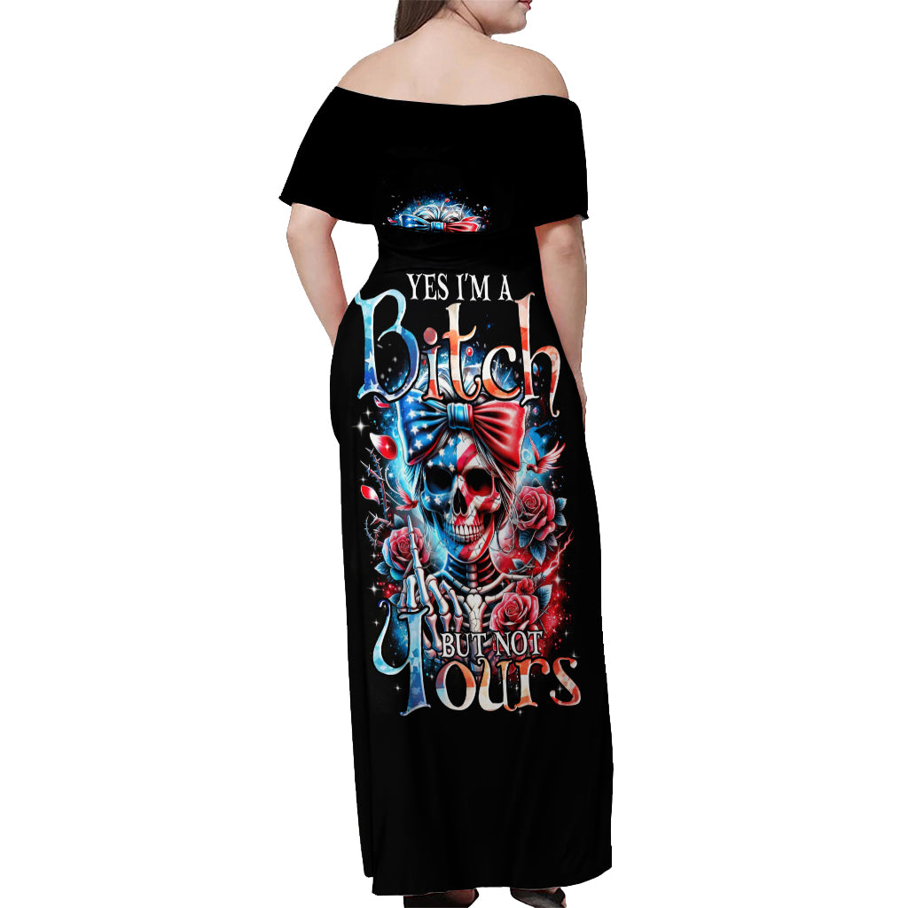 Lady Skull Off Shoulder Maxi Dress Yes I'm A Bitch But Not Your