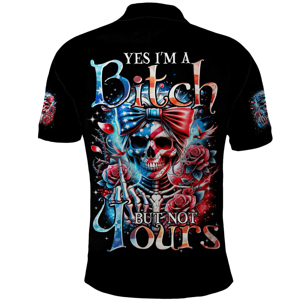 Lady Skull Polo Shirt Yes I'm A Bitch But Not Your
