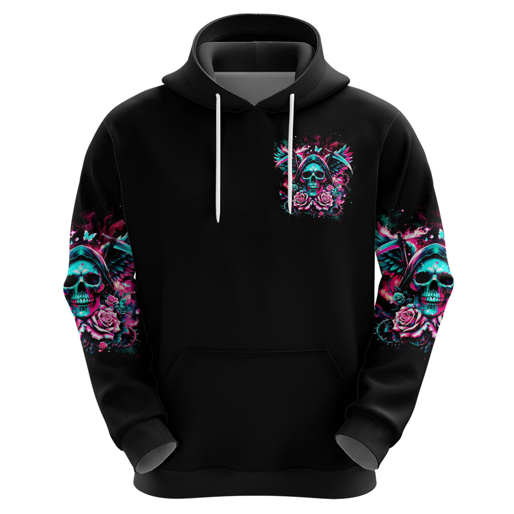 Rose Skull Zip Hoodie Heaven Don't Want Me And Hell's Afraid I'll Take Over