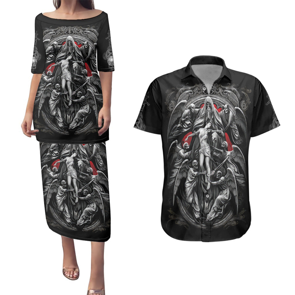 skull-couples-matching-puletasi-dress-and-hawaiian-shirt-ethereal-reapers-skull-faced-death-angels