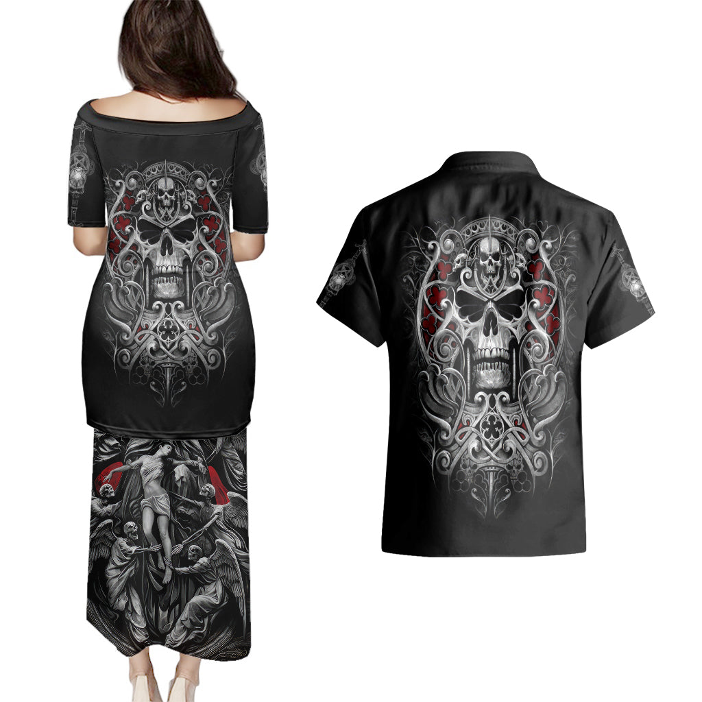 skull-couples-matching-puletasi-dress-and-hawaiian-shirt-ethereal-reapers-skull-faced-death-angels