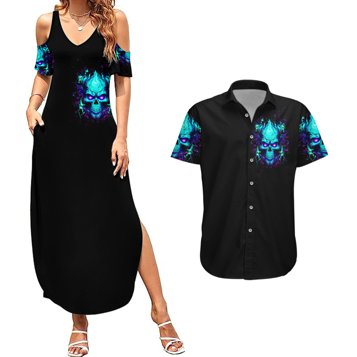 flame-skull-couples-matching-summer-maxi-dress-and-hawaiian-shirt-im-never-alone-my-demons-with-me-247