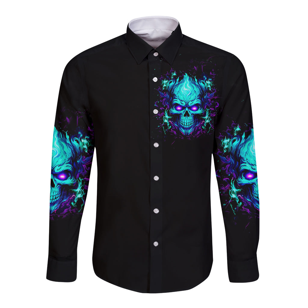 flame-skull-long-sleeve-button-shirt-im-never-alone-my-demons-with-me-247