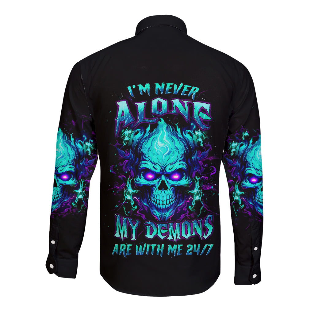 flame-skull-long-sleeve-button-shirt-im-never-alone-my-demons-with-me-247