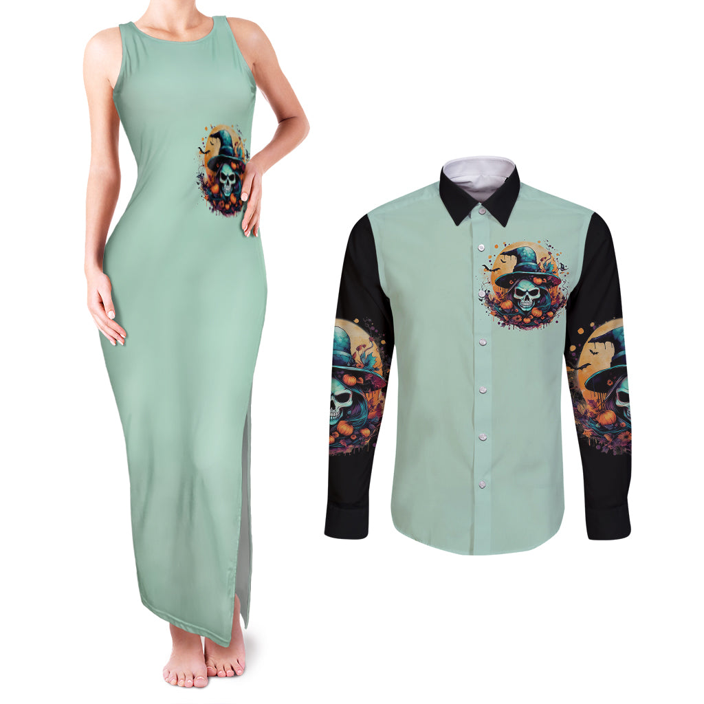 witch-skull-couples-matching-tank-maxi-dress-and-long-sleeve-button-shirts-buckle-up-buttercup-you-just-flipped-my-witch-switch
