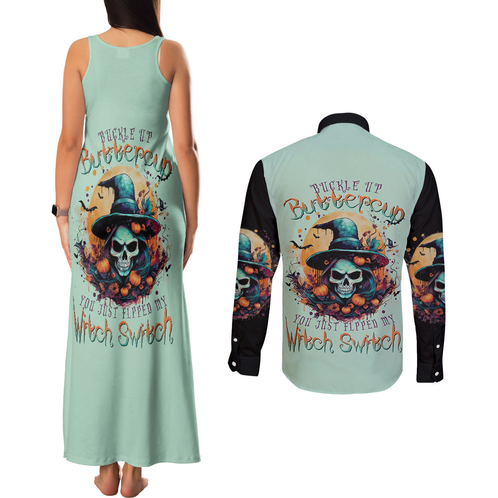 witch-skull-couples-matching-tank-maxi-dress-and-long-sleeve-button-shirts-buckle-up-buttercup-you-just-flipped-my-witch-switch