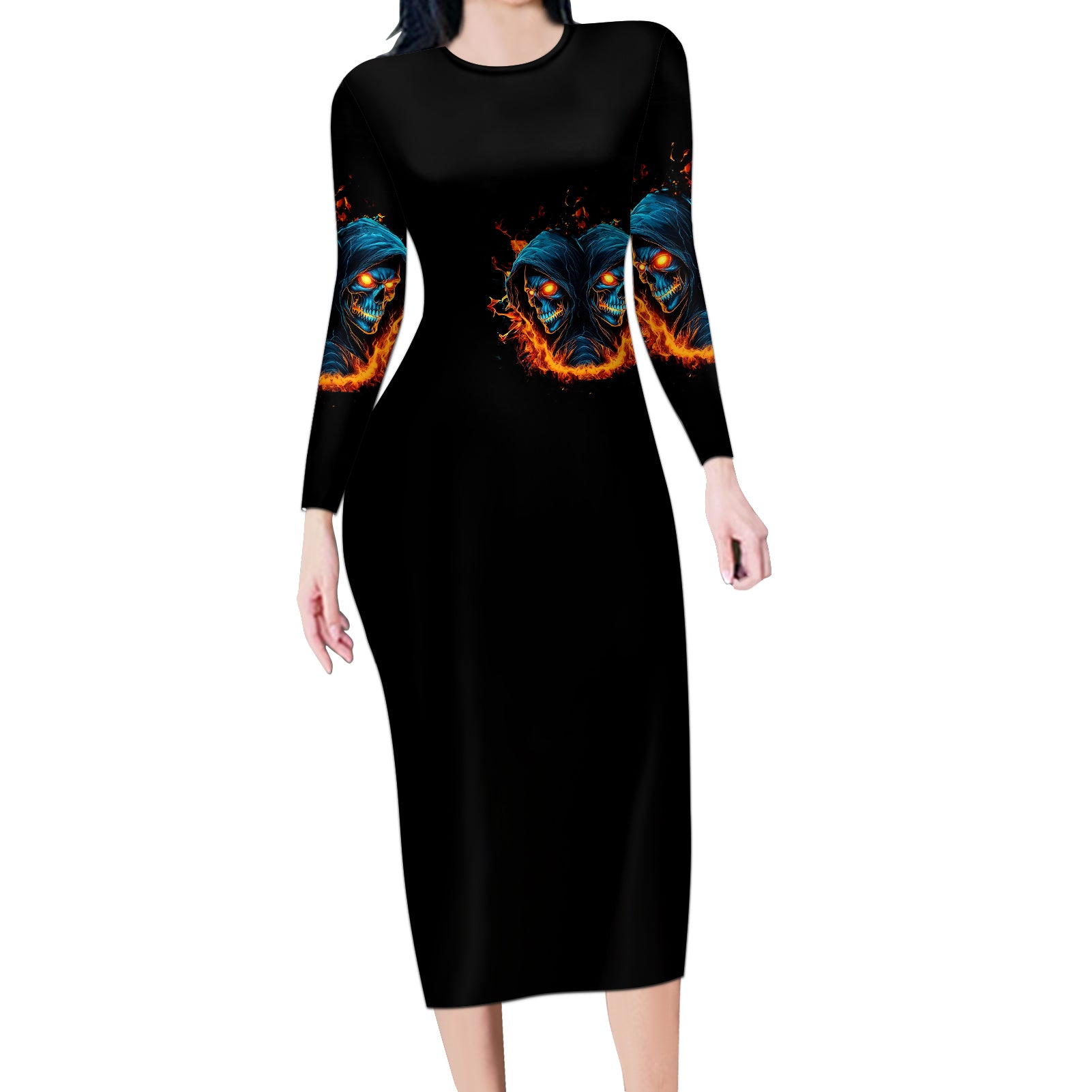 double-fire-skull-long-sleeve-bodycon-dress-i-have-3-side-quite-funny-and-the-side-you-never-want-to-see