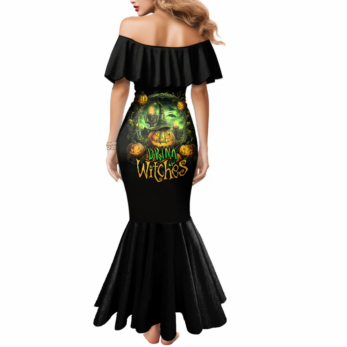 pumpkin-skull-mermaid-dress-drink-up-witches
