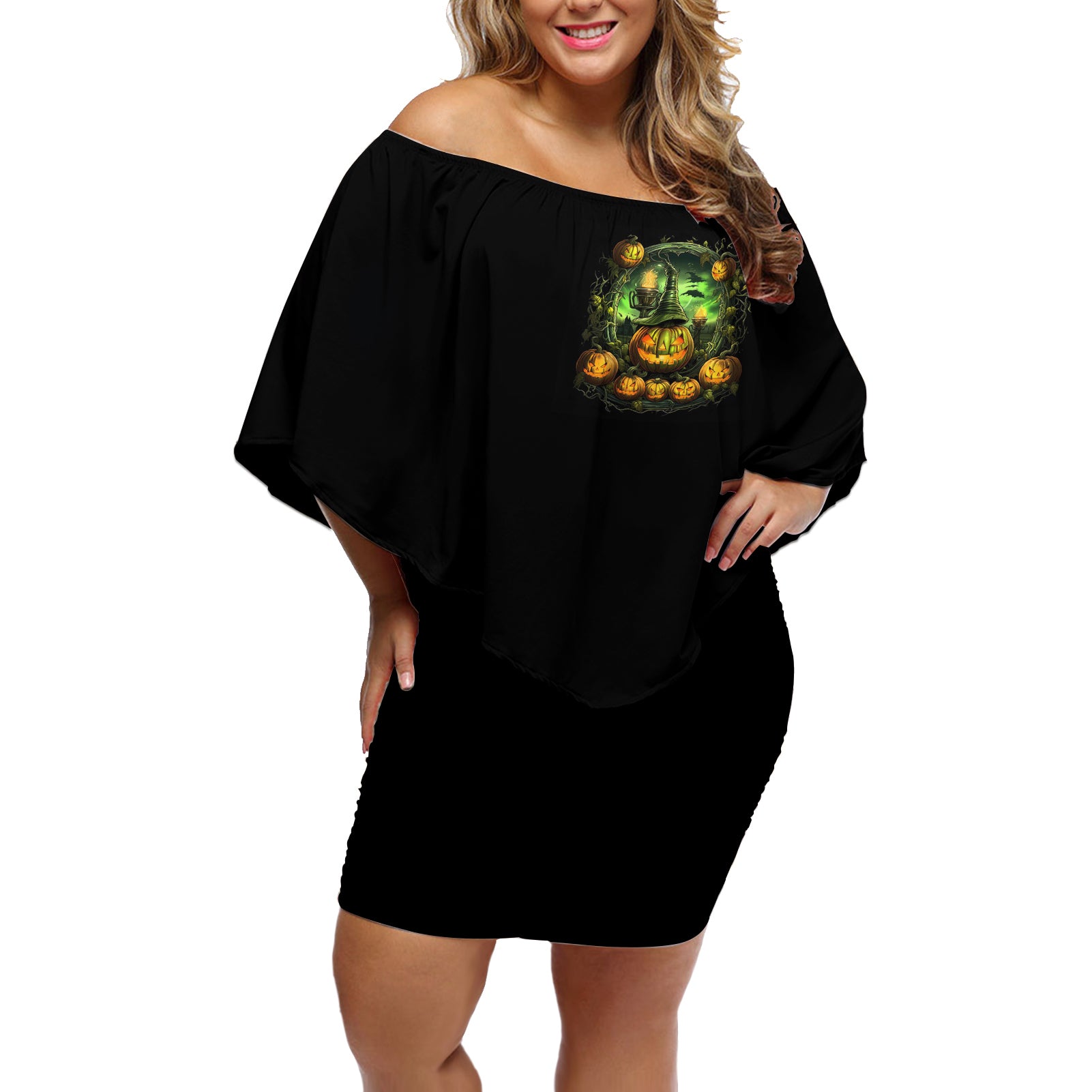 pumpkin-skull-off-shoulder-short-dress-drink-up-witches