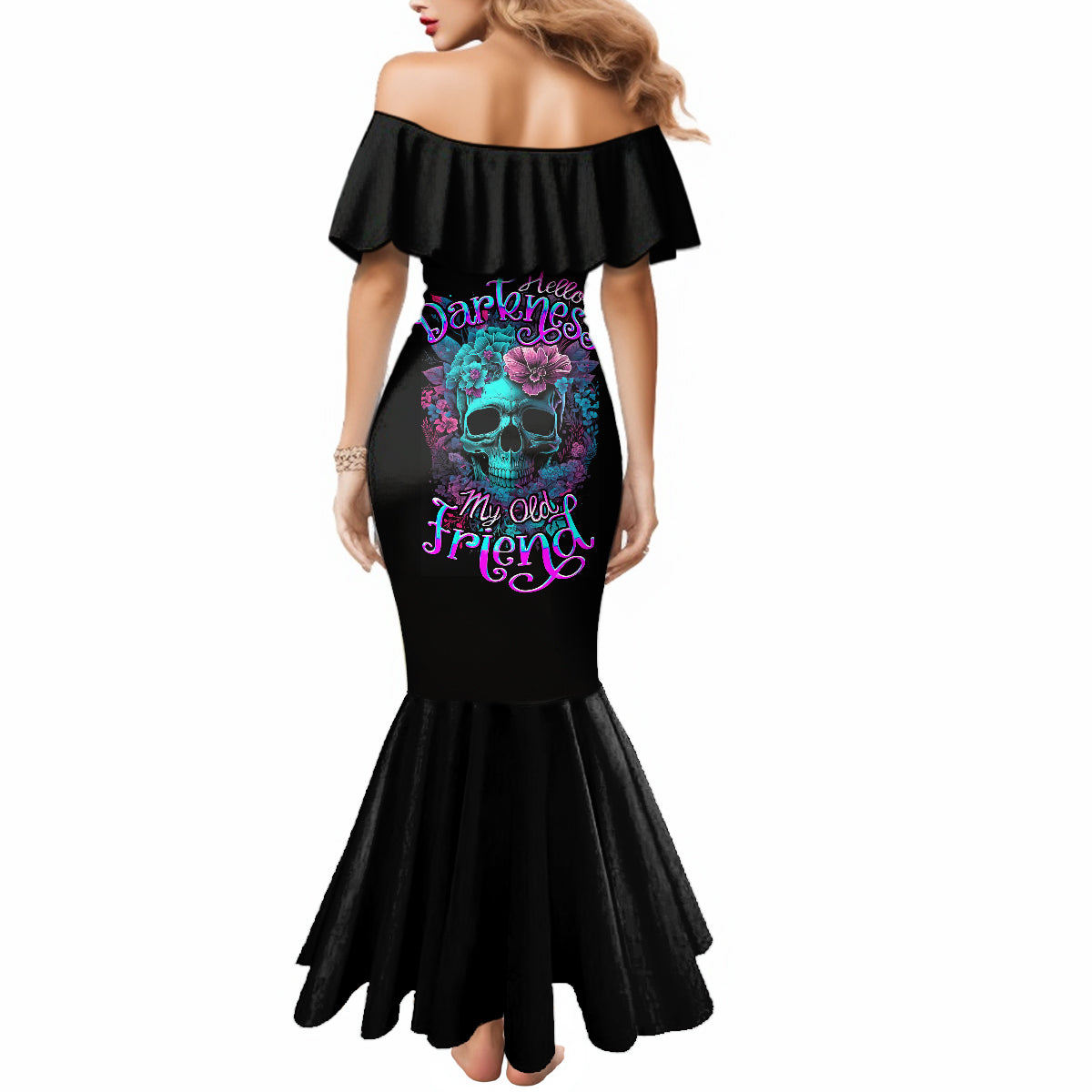 flower-skull-mermaid-dress-hello-darkness-my-old-friend
