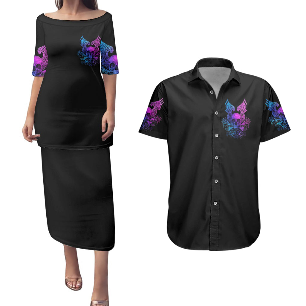 wings-skull-couples-matching-puletasi-dress-and-hawaiian-shirt-heaven-dont-want-me-hell-afraid-i-take-over
