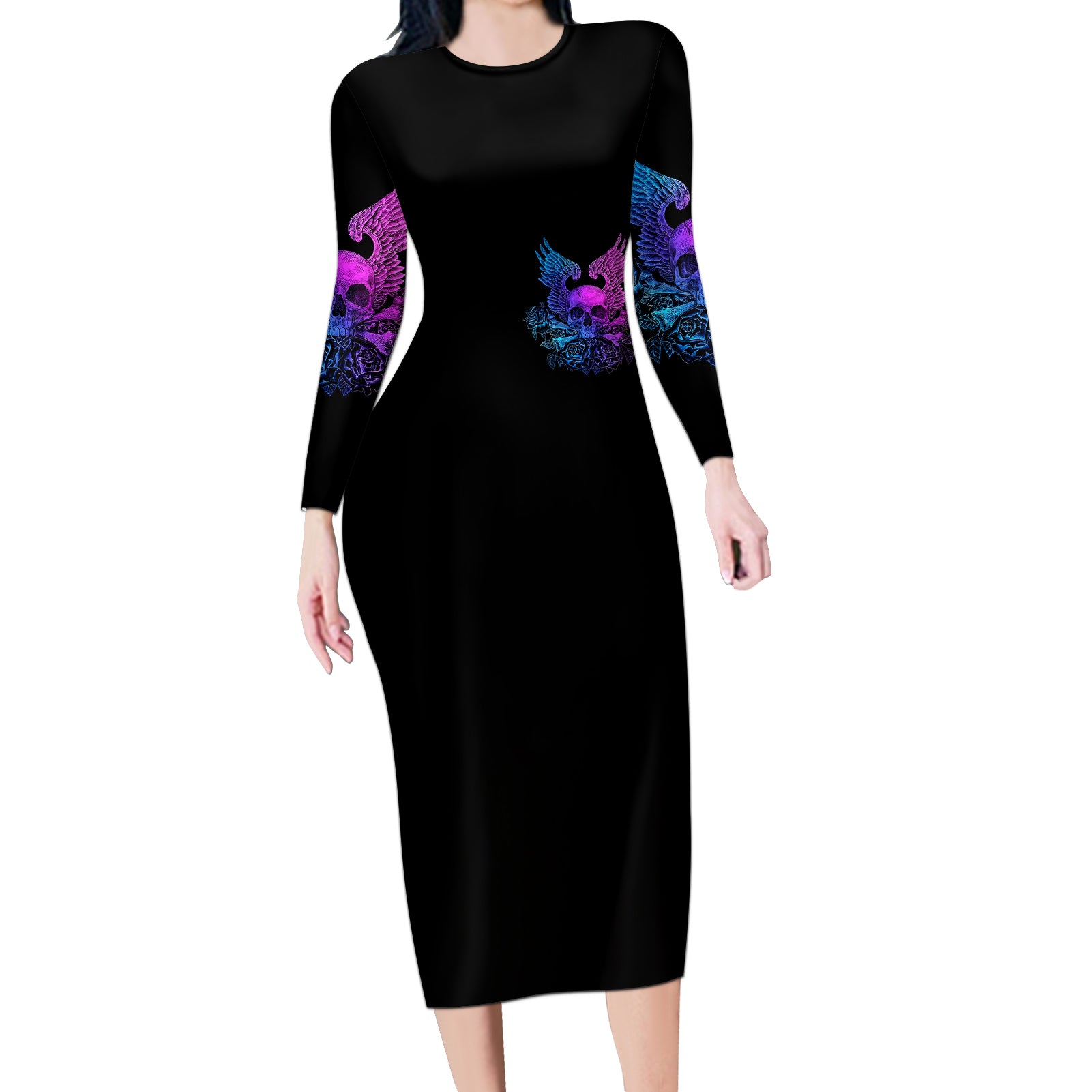 wings-skull-long-sleeve-bodycon-dress-heaven-dont-want-me-hell-afraid-i-take-over