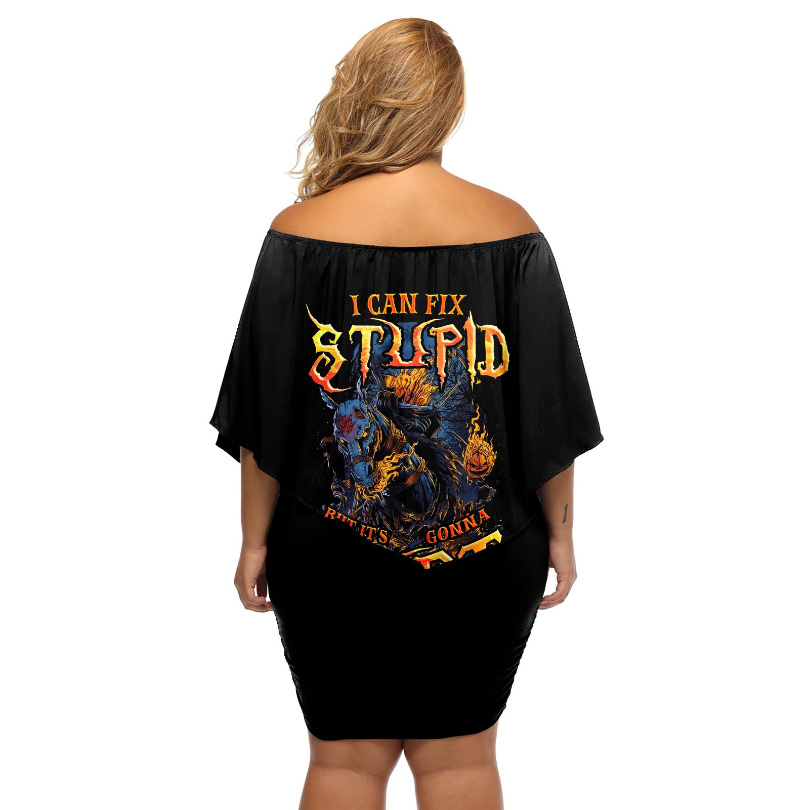 jack-o-lantern-skull-off-shoulder-short-dress-i-can-fix-stupid-but-its-gonna-hurt