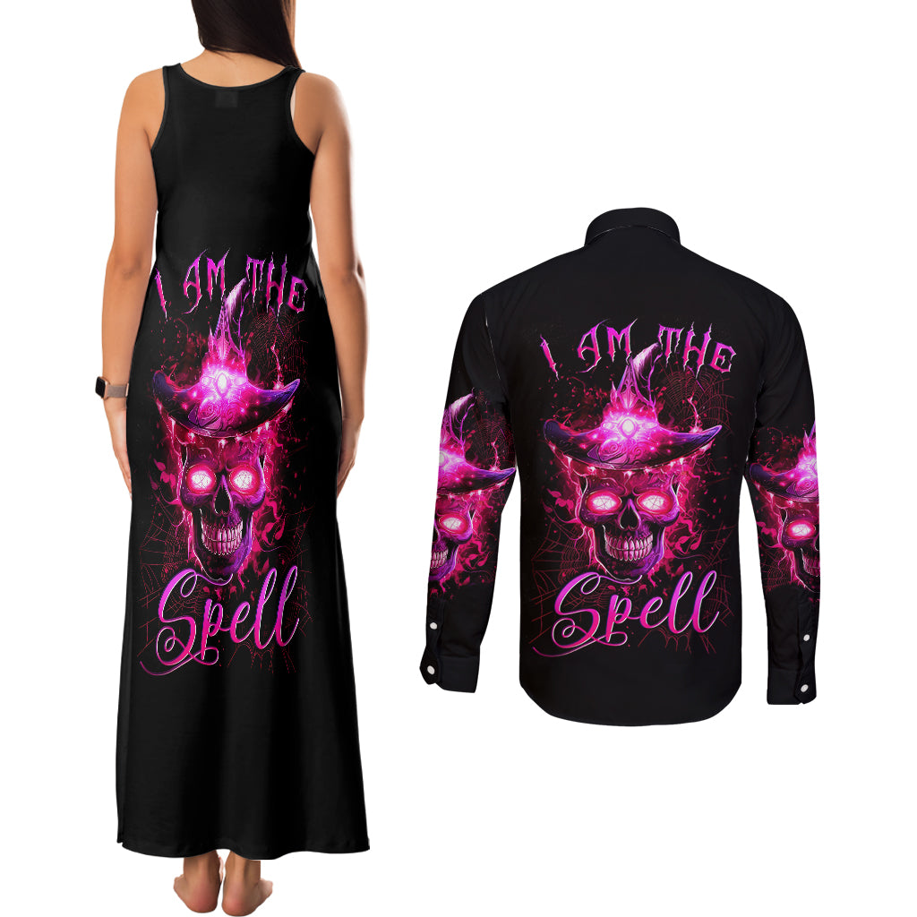 witch-skull-couples-matching-tank-maxi-dress-and-long-sleeve-button-shirts-iam-the-spell