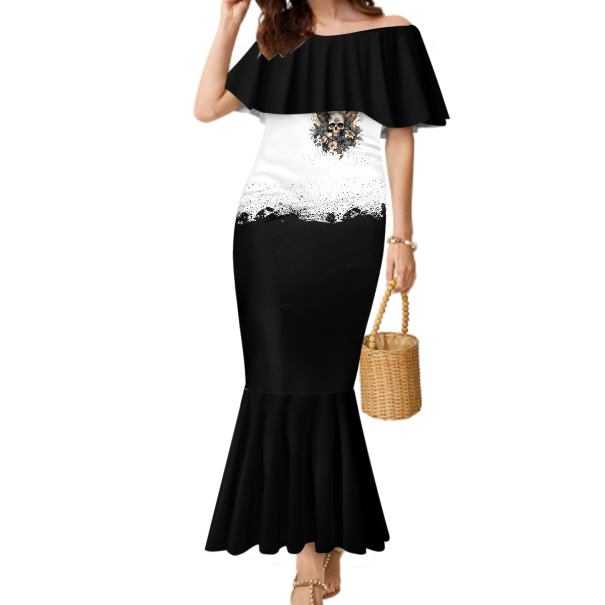 butterfly-skull-mermaid-dress-flower-butterfly-gothic-skull