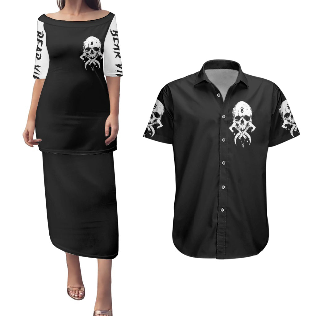viking-skull-couples-matching-puletasi-dress-and-hawaiian-shirt-bear-viking-cross-skull
