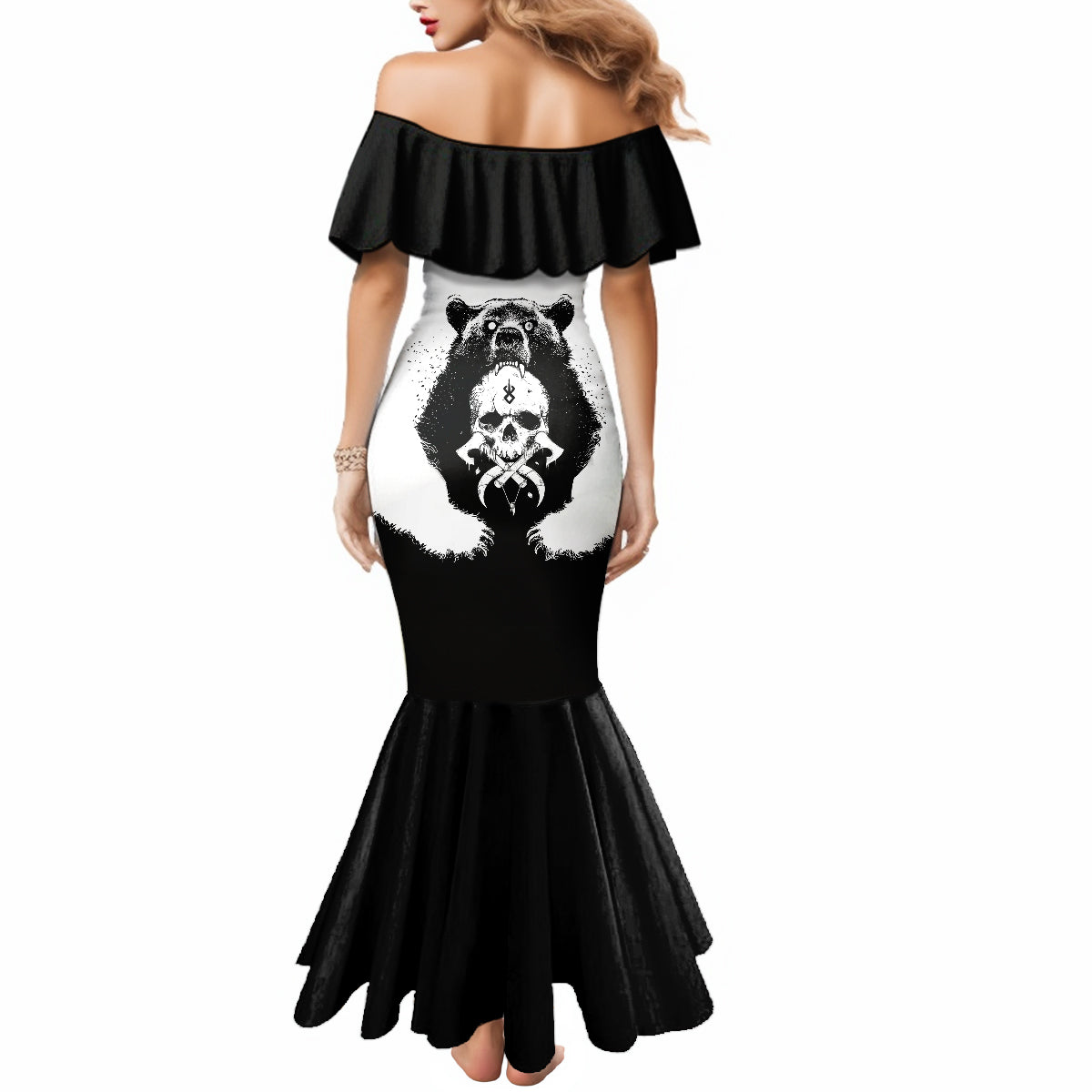 viking-skull-mermaid-dress-bear-viking-cross-skull