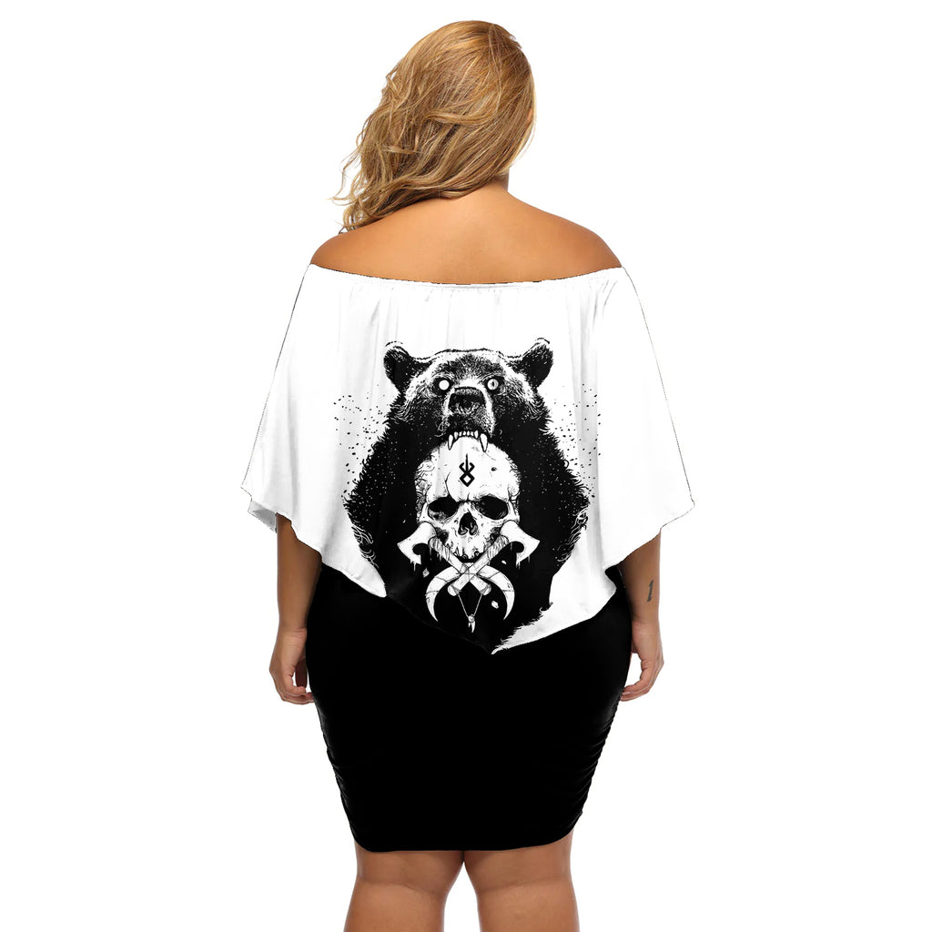viking-skull-off-shoulder-short-dress-bear-viking-cross-skull