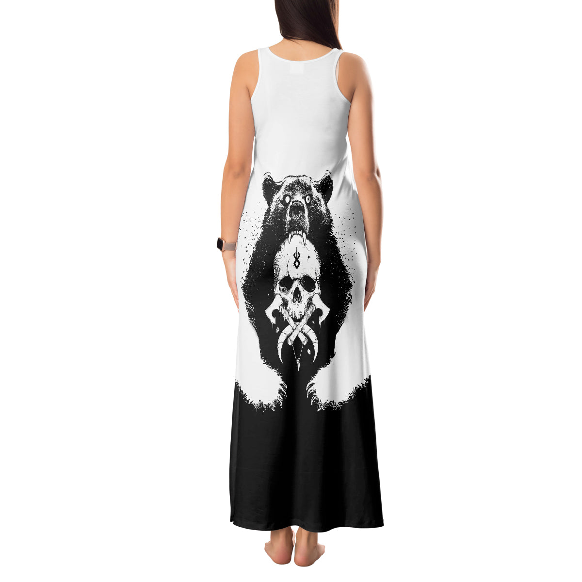 viking-skull-tank-maxi-dress-bear-viking-cross-skull