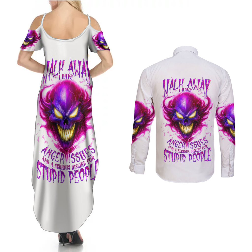flame-skull-couples-matching-summer-maxi-dress-and-long-sleeve-button-shirts-walk-away-i-have-anger-issues-and-dislike-for-stupod-people