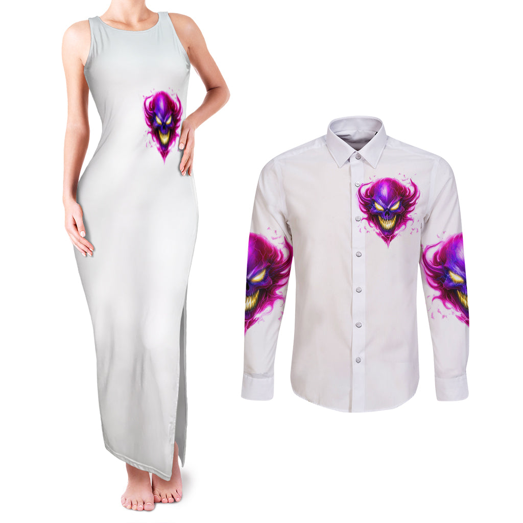 flame-skull-couples-matching-tank-maxi-dress-and-long-sleeve-button-shirts-walk-away-i-have-anger-issues-and-dislike-for-stupod-people