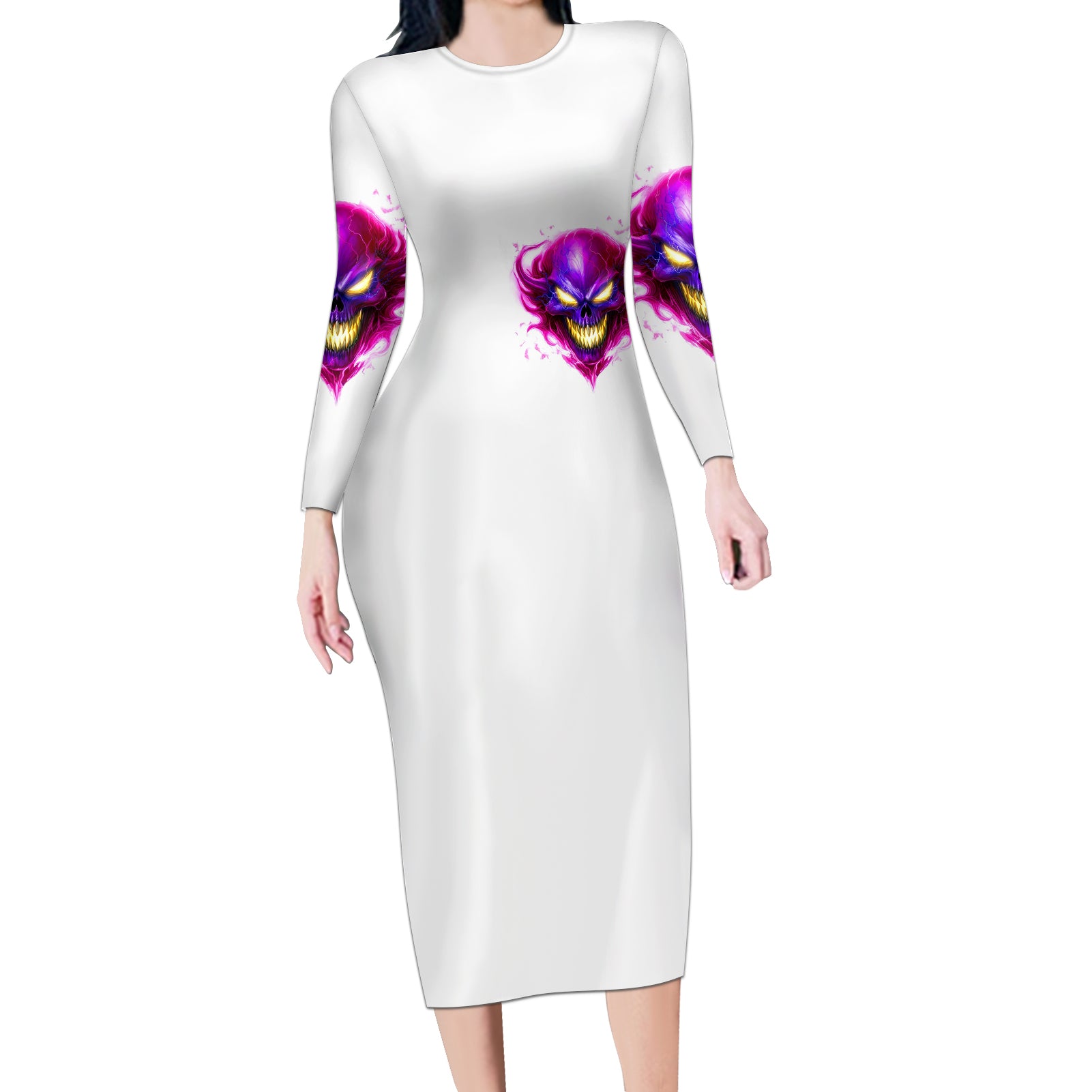 flame-skull-long-sleeve-bodycon-dress-walk-away-i-have-anger-issues-and-dislike-for-stupod-people