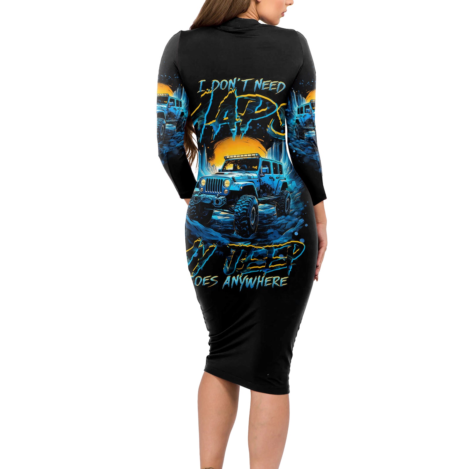 aventure-jeep-long-sleeve-bodycon-dress-i-dont-need-maps-my-jeep-goes-anywhere