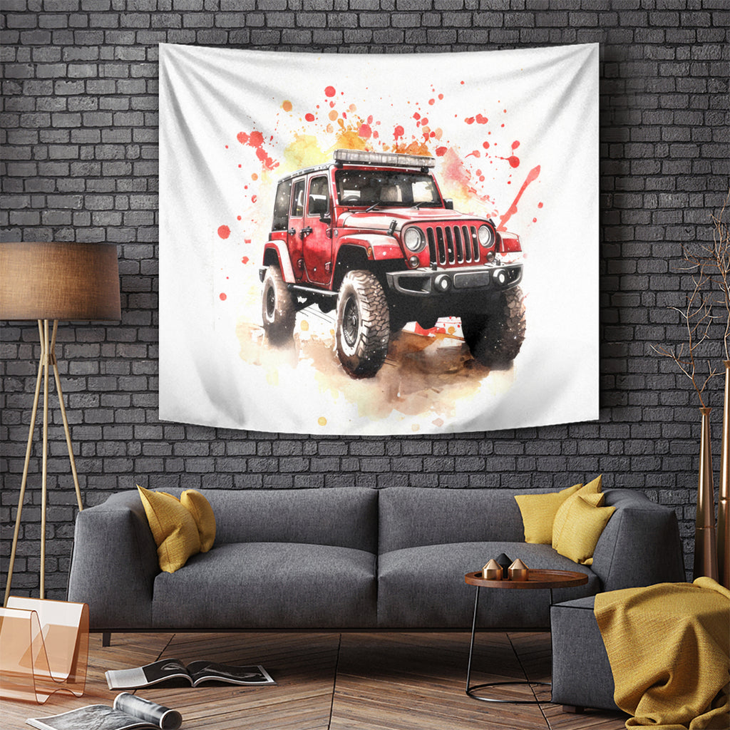red-jeep-tapestry-i-like-stay-in-my-jeep-its-too-people-outside