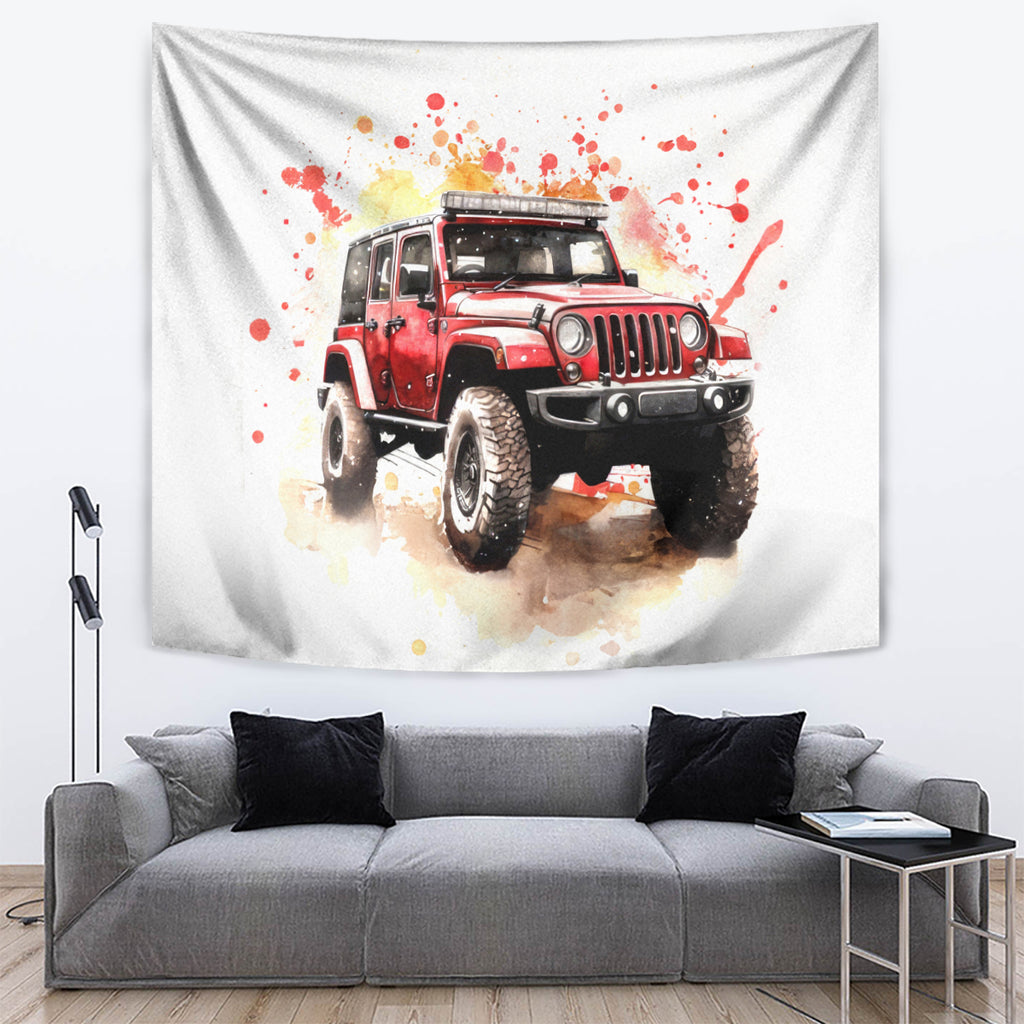 red-jeep-tapestry-i-like-stay-in-my-jeep-its-too-people-outside