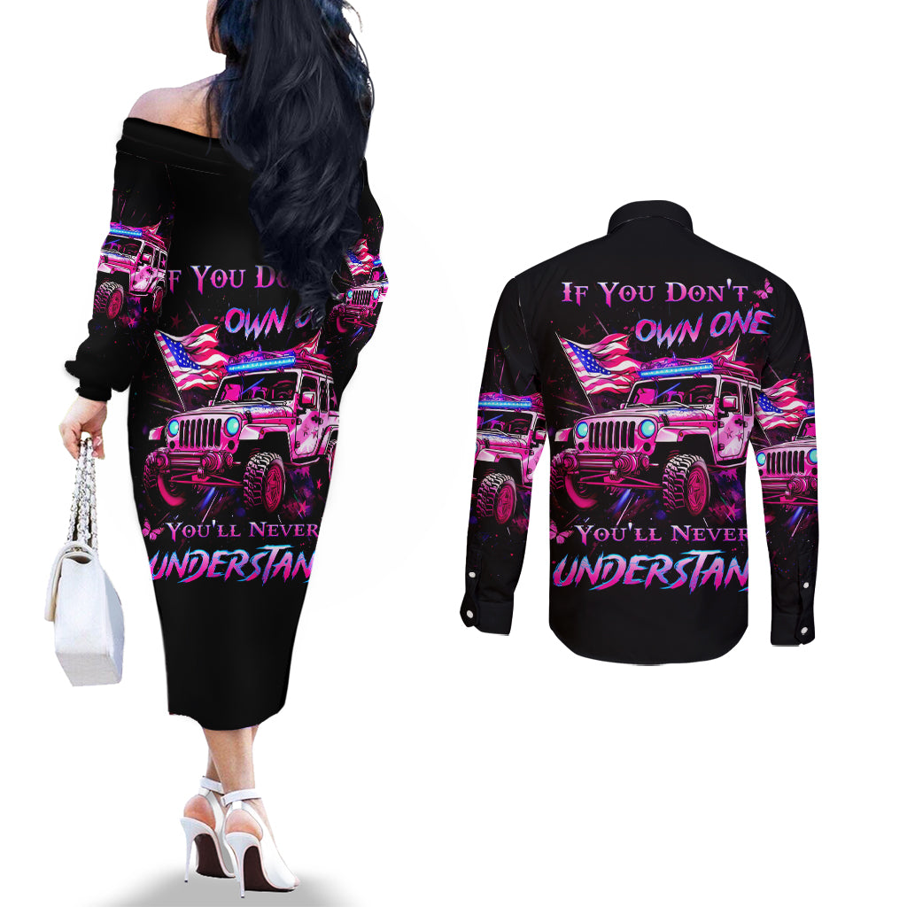 pink-jeep-couples-matching-off-the-shoulder-long-sleeve-dress-and-long-sleeve-button-shirt-if-you-dont-own-one-you-ll-never-understand