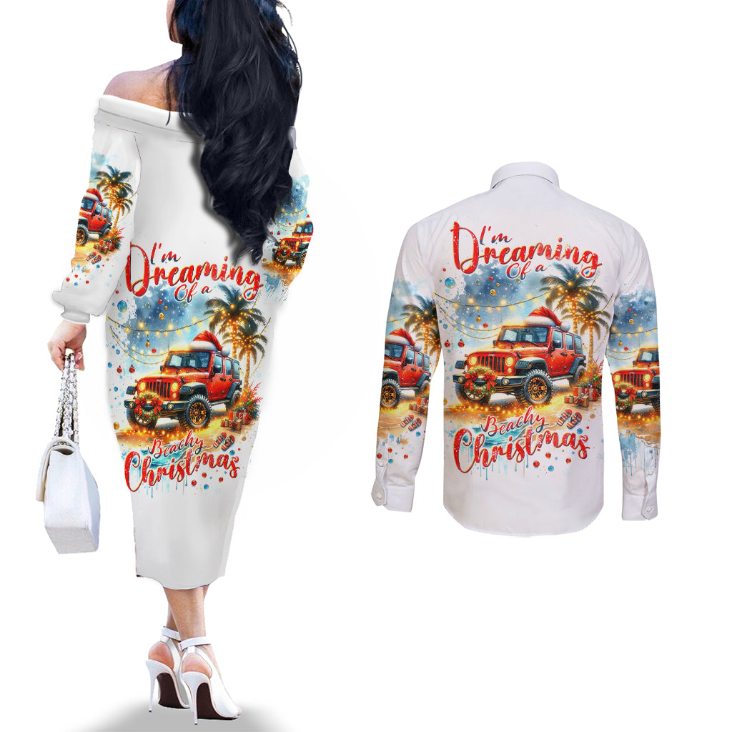 christmas-beach-jeep-couples-matching-off-the-shoulder-long-sleeve-dress-and-long-sleeve-button-shirt-im-dreaming-of-a-beachy-christmas