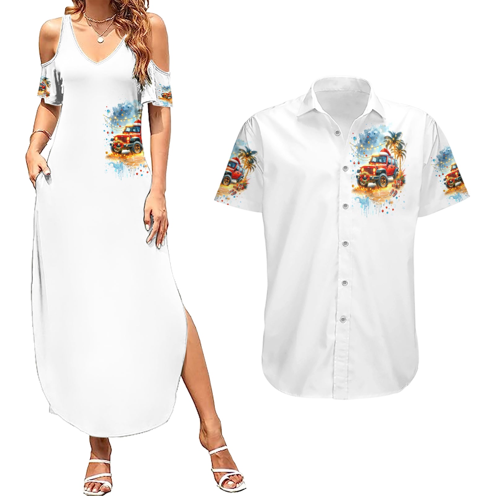 christmas-beach-jeep-couples-matching-summer-maxi-dress-and-hawaiian-shirt-im-dreaming-of-a-beachy-christmas