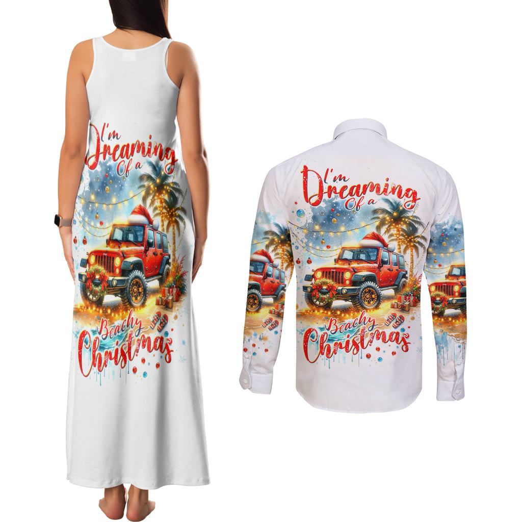 christmas-beach-jeep-couples-matching-tank-maxi-dress-and-long-sleeve-button-shirt-im-dreaming-of-a-beachy-christmas
