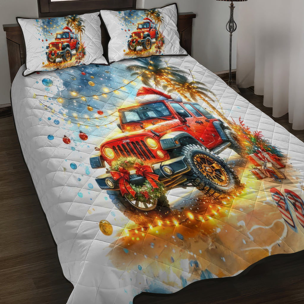 christmas-beach-jeep-quilt-bed-set-im-dreaming-of-a-beachy-christmas