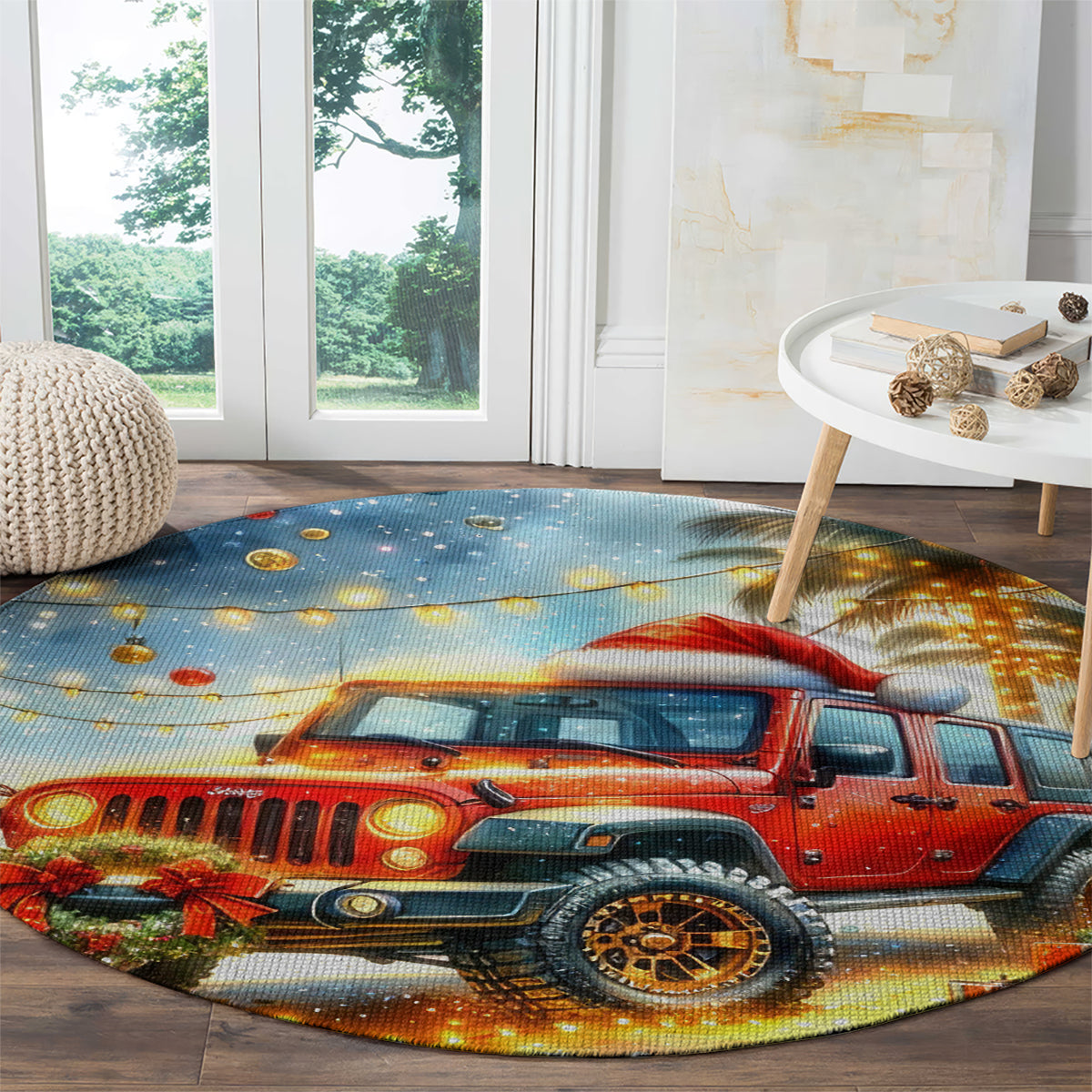 christmas-beach-jeep-round-carpet-im-dreaming-of-a-beachy-christmas