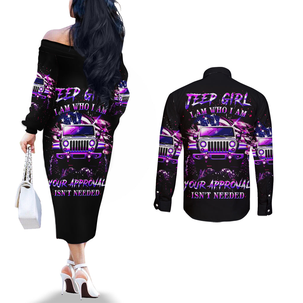 purple-jeep-couples-matching-off-the-shoulder-long-sleeve-dress-and-long-sleeve-button-shirt-jeep-girl-iam-who-iam-your-approval-isnt-needed